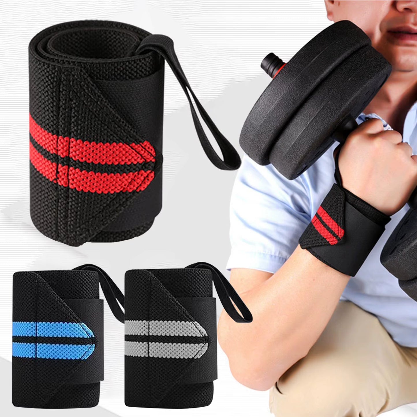 1PC Exercise Pressure Strap Elastic Wrist Wrist Pressure Weight Lifting Sports Wrist Bandage Wrap Wrist Guard against Sprain Men