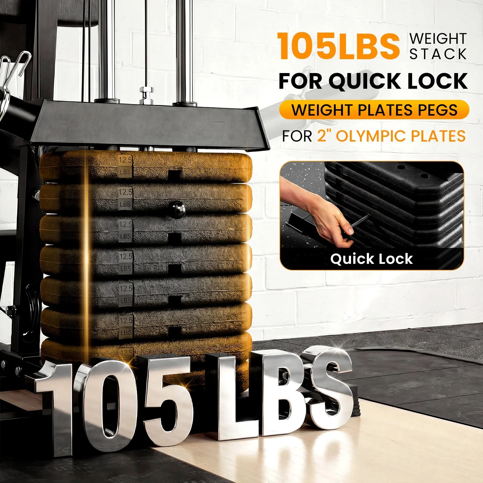 Multifunctional Home Gym System, Home Gym Station with 105LBS Weight Stack, All in One Workout Machine for Full Body Strength Training