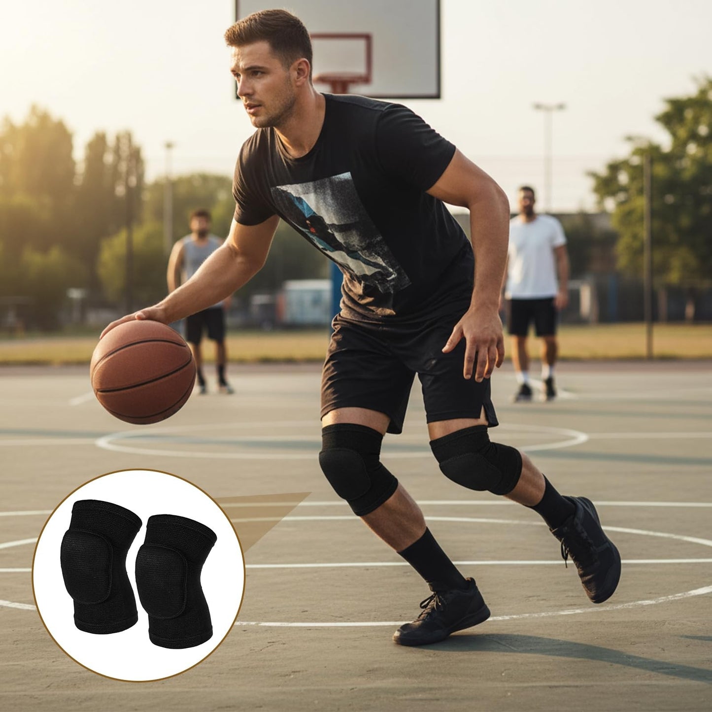 Breathable Knee Pads Elastic Knee Support Sleeves for Volleyball Dancing Yoga