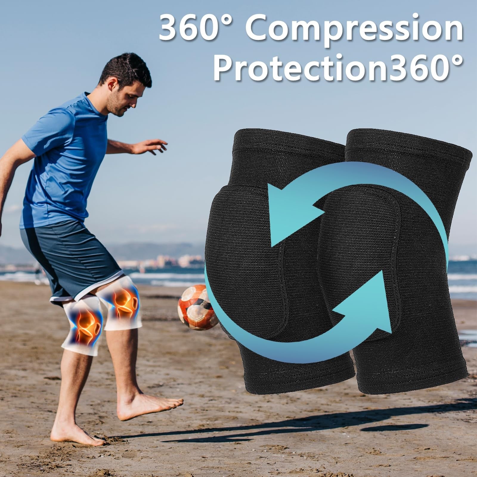 Breathable Knee Pads Elastic Knee Support Sleeves for Volleyball Dancing Yoga